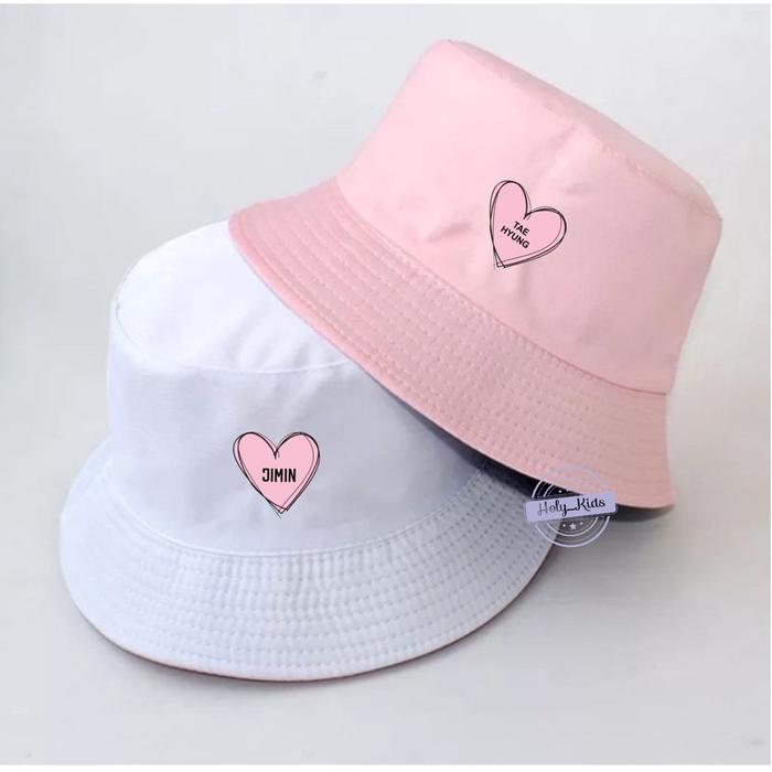 TOPI BUCKET BTS/ BTS BUCKET HAT /TOPI BUCKET NAMA MEMBER BTS / TOPI BUCKET TAEHYUNG JUNGKOOK SUGA JI