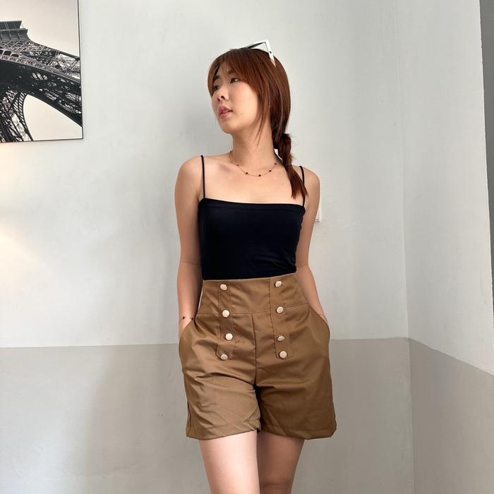 AVE 107 - ViRa HW Short Pants | Celana Pendek Wanita Highwaist katun