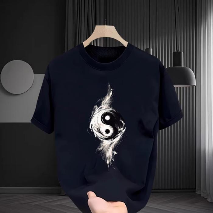 [COD]kaos hitam kaos putih kaos Tai Chi Hitam Putih Distro Cotton Combed Ukuran Jumbo Size