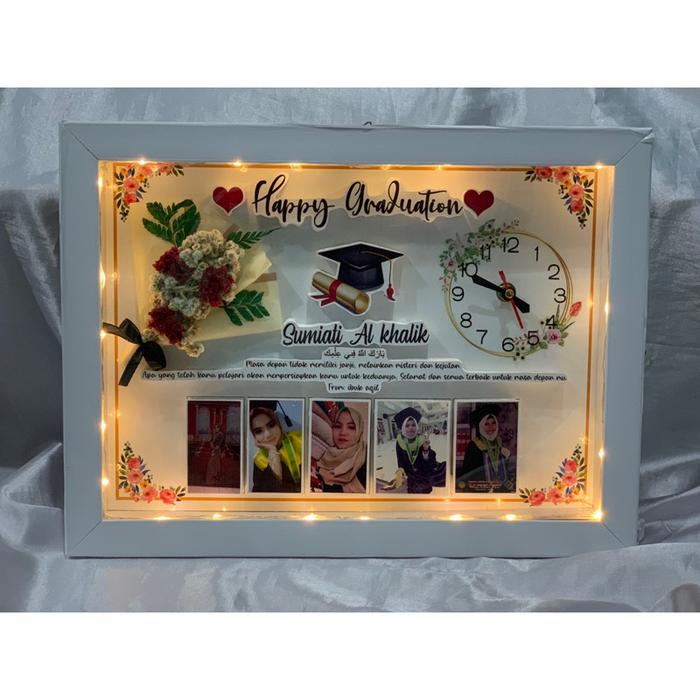 POP UP FRAME BUKET JAM BESAR flower in frame Wedding pernikahan ultah anniversary wisuda