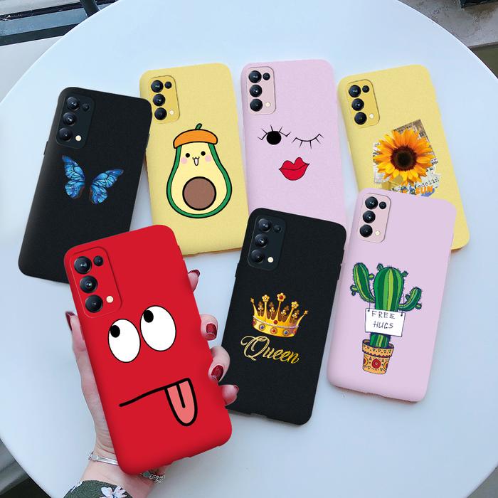 For OPPO Reno 5 5G Reno5 Pro Case Cute Painted Soft Silicone Cover