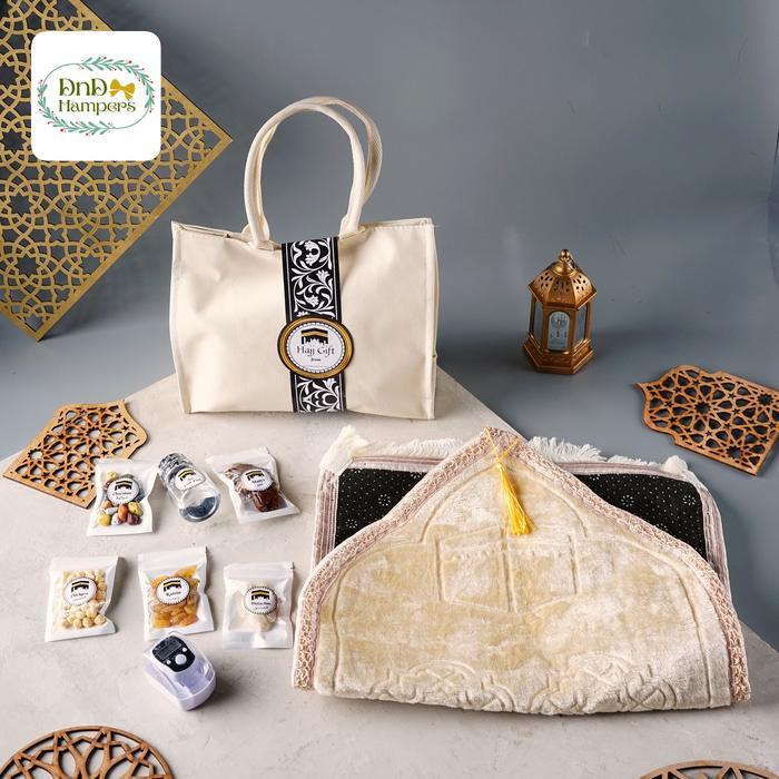 Hampers Oleh-Oleh Umroh Arab Super Premium Hampers Souvenir Madinah Haji Mewah Bingkisan Tas Canvas 