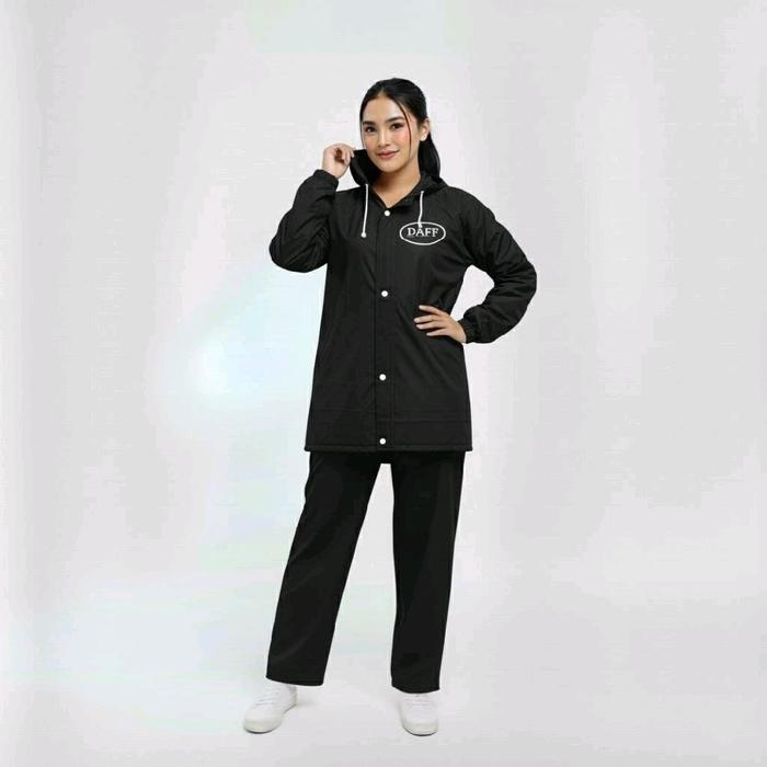 Jas Hujan Pria Wanita Bahan PVC 0.25 Tebal Anti Air Premium Set dengan Reacesleting & Scotch Light U