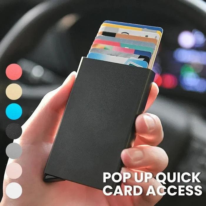 Men Id Credit Bank Card Holder Wallet Personalized Custom Logo Name Anti Rfid Smart Anti Rfid Blocki