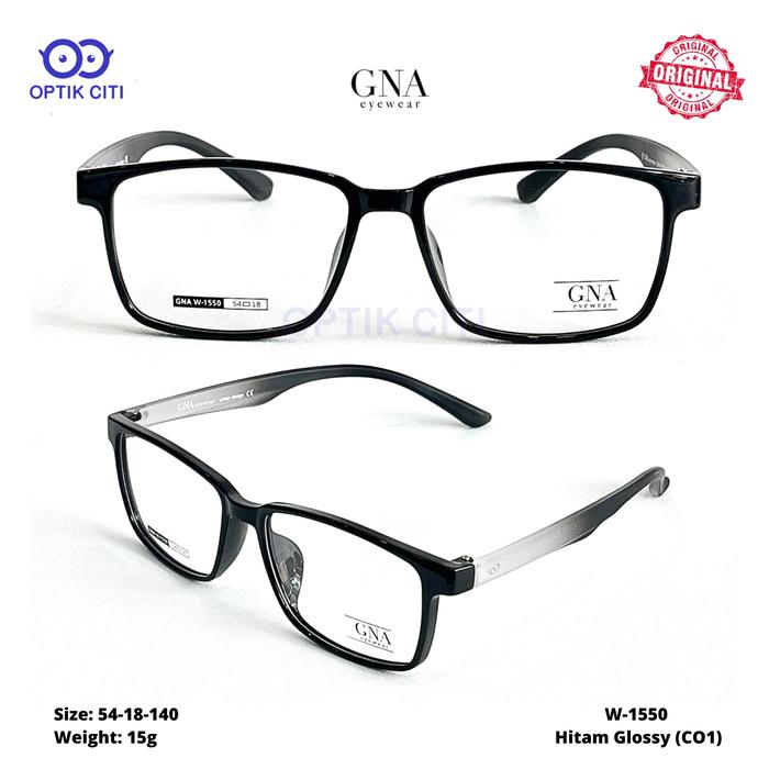 Frame Kacamata Pria Kotak GNA 1550 Lentur Dan Ringan Original
