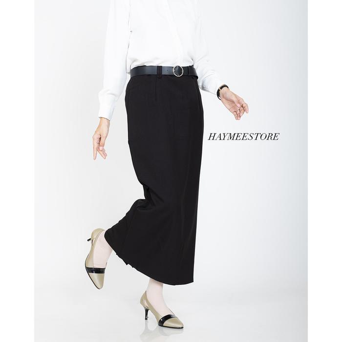 Rok Span Wiron Kantor Wanita Formal Casual Hitam - Rok Biron Wanita Office Skirt
