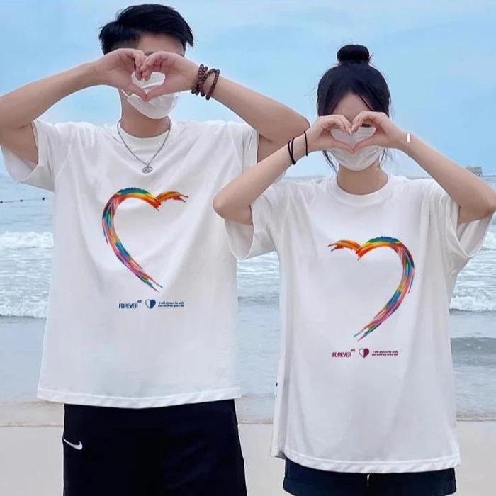 Kaos Couple AMORA Tshirt Pasangan Cowok Cewek Dewasa rainbow love Cantik Baju Kembaran Breng Ayang P
