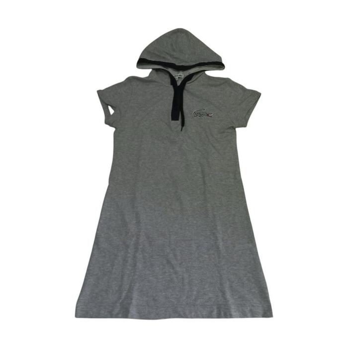 Dress Hoodie Lacoste Bordir Abu Anak Second Original