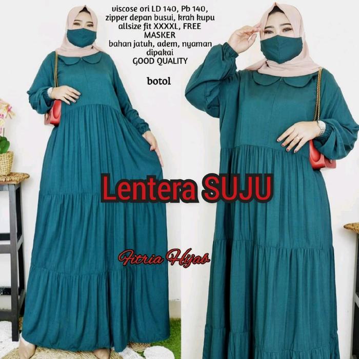 gamis dress jumbo rayon viscose polos