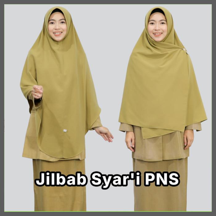 Bergo Khimar Warna Khaki PNS / ASN - Jilbab PNS Syar'i - Busana Muslimah by Hijab Hayuri