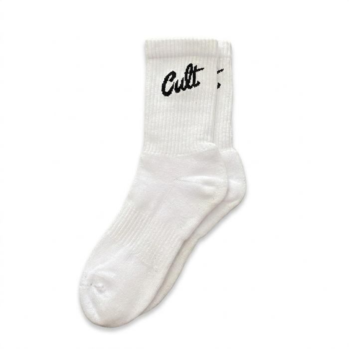 Kaos Kaki Panjang Oldschool Putih Pria Wanita, Socks Skate Crew Bahan Tebal Enlight White - Footure 