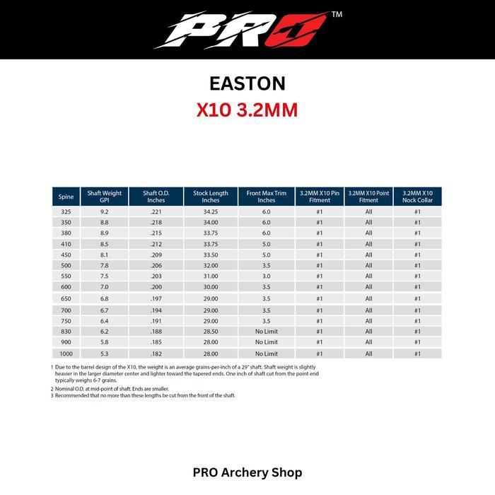 ARROW EASTON X10 | ANAK PANAH CARBON X10 / ARROW ALUMINIUM CARBON | ALAT PANAHAN - Shaft Only TAD167