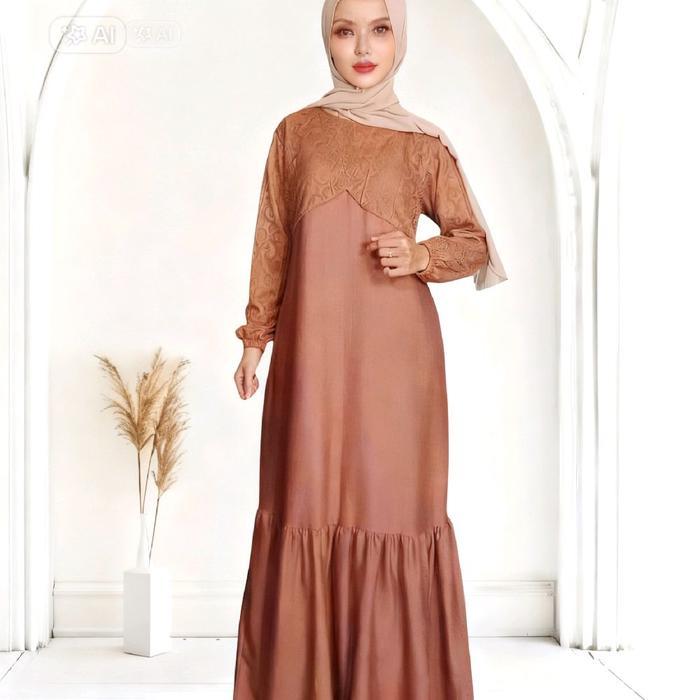 GAMIS BROKAT MARSYA MODEL TERBARU BAJU GAMIS ANGGUN DAN ELEGAN NYAMAN DAN MODIS DARI BAHAN BROKAT MA
