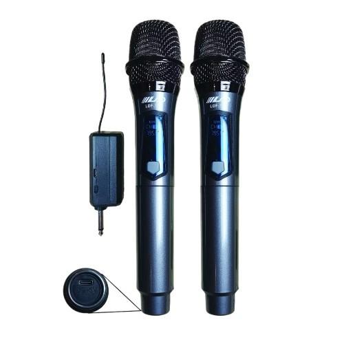 Mic Wireless Microphone Lad Ldf-202 Profesional Mic Karaoke Double Tanpa Kabel