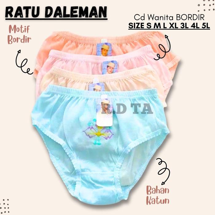 (M L XL 3L 4L) 12 pcs cd wanita lusinan putri yuliana bordir