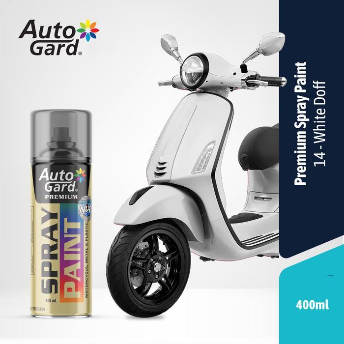 AUTOGARD FLAT WHITE PUTIH DOFF 14 - Cat Semprot Premium Motor Mobil Sepeda Helm Rumah Serbaguna Vas 