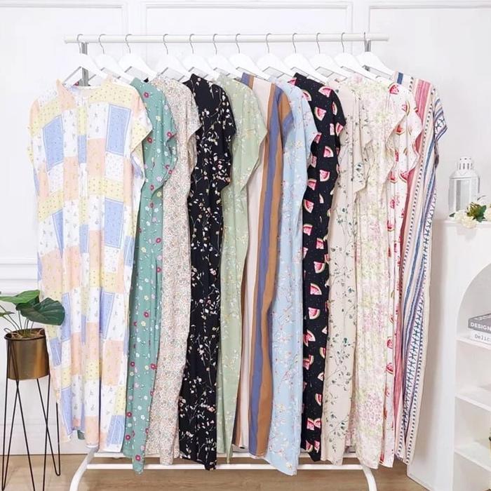 Daster Wanita 5 Pcs Motif Random Bahan Adem Nyaman Cocok Untuk Harian Santai Tidur Busui Bumil Kanci