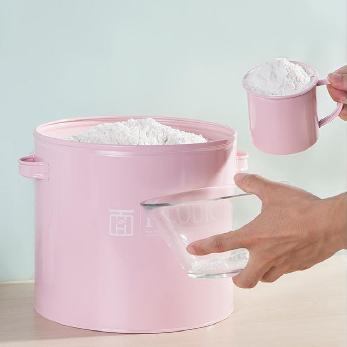 2.5/5/10Kg Sealed Rice Bucket Flour Storage Box Iron Sheet Washing