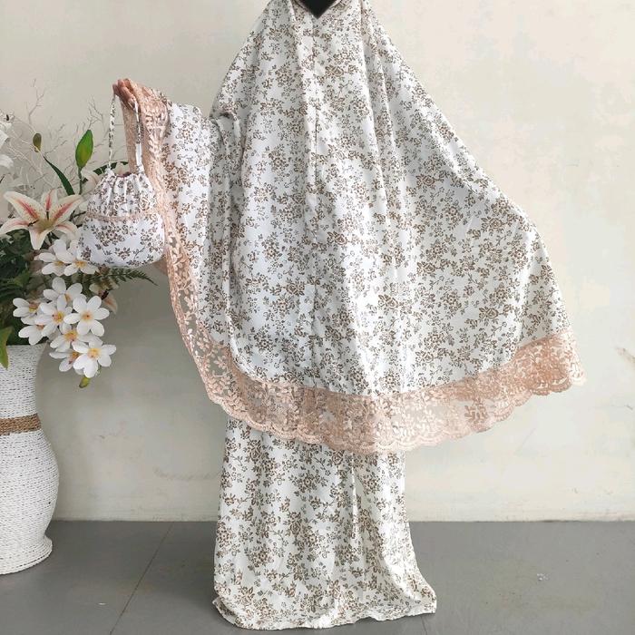 LYA- Mukena Dewasa Jumbo Katun Mikro Dagu Resleting (2in1) | Daily Muslim