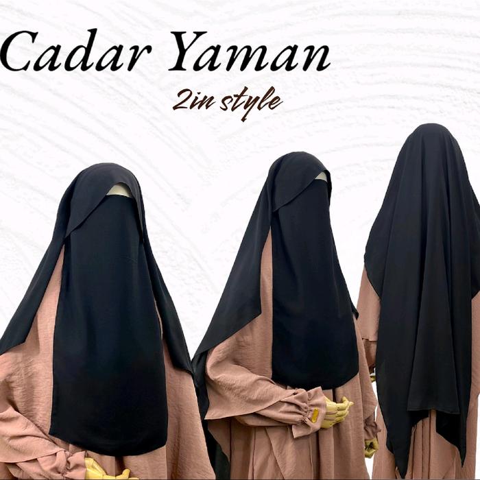 cadar yaman burqa bahan siffon fuji crape hitam Nyaman Layer