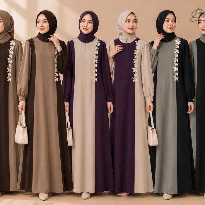 JASMIN DRESS ORI BERMERKS Muslim Wudhu Gamis Wanita