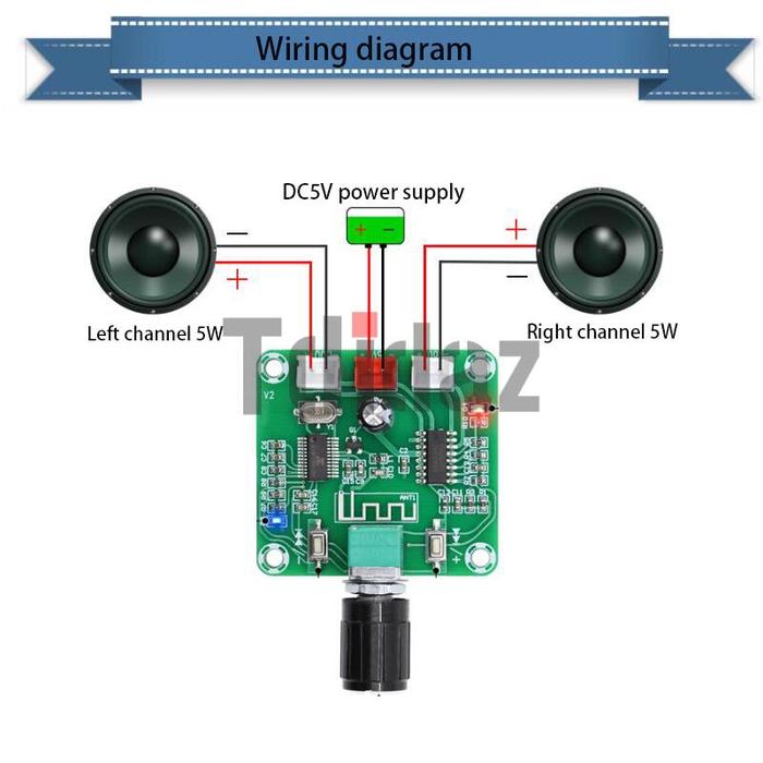 XH-A158 Papan Amplifier Bluetooth 5.0 PAM8403 5W + 5W 2.0 Channel