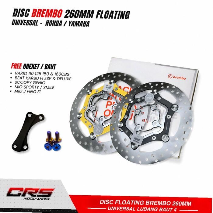 Piringan cakram brembo floating cnc disc 260mm brembo mio vario beat scoopy - disc brembo vietnam | 