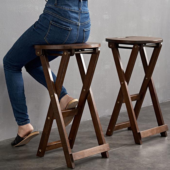 SolidWood Foldable HomeStool & Ottoman HighHard Strength