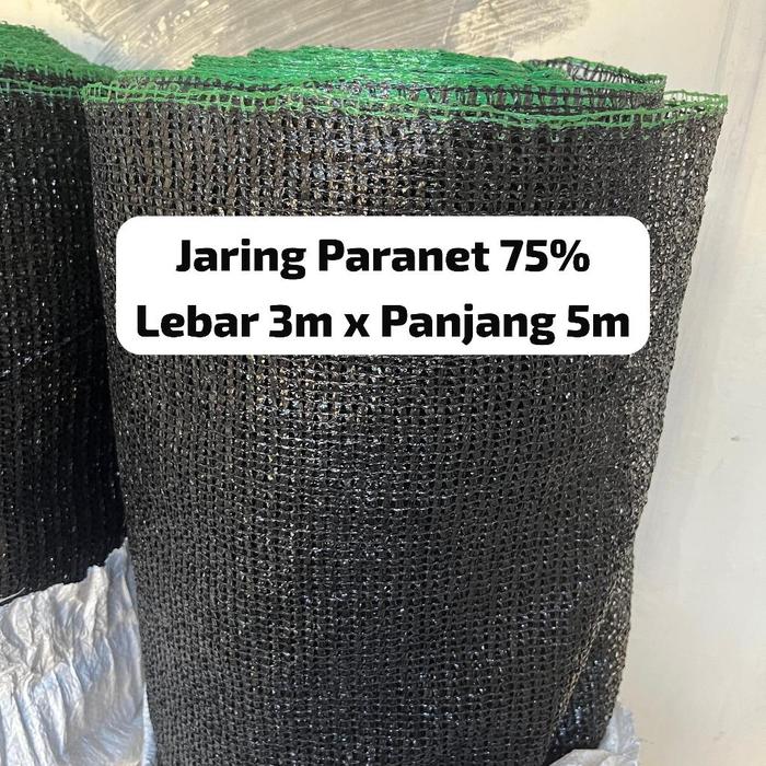 Jaring Paranet 75% LEBAR 3 METER x PANJANG 5 METER / Jaring Hitam Peneduh Panas utk Penutup Tanaman