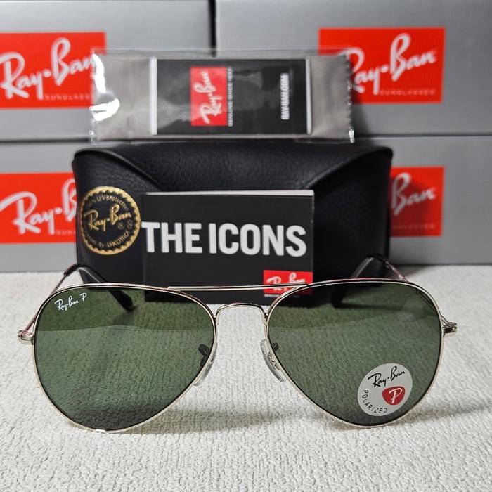 Kacamata Rayban Aviator Large Metal RB3025 003/58 Silver Polarized Original