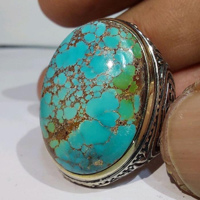 PIRUS PERSIA BIRU LAUT GRADASI EST DIM 23,5x16,5x7,5  RING 8,5