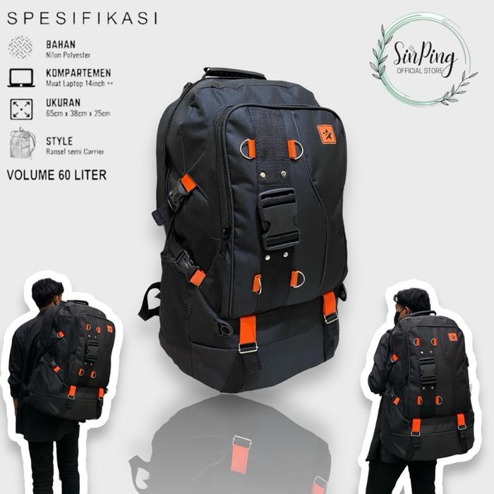 Tas Jumbo Pria Tas Serbaguna Mudik Tas Jumbo Traveling Tas Ransel Jumbo Pria Tas Ransel Jumbo 60 Lit