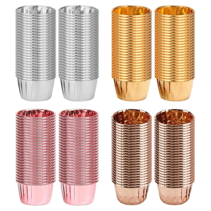 69HC Set of 50 Aluminum Foil Cake Cup Muffin Cup Cupcake Molds Baking