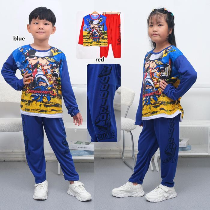 MB - SETELAN BAJU TIDUR DAN PIYAMA ANAK COWOK CEWEK KATUN PRINTING 2-12 TAHUN MOTIF BOBOIBOY AMONG U