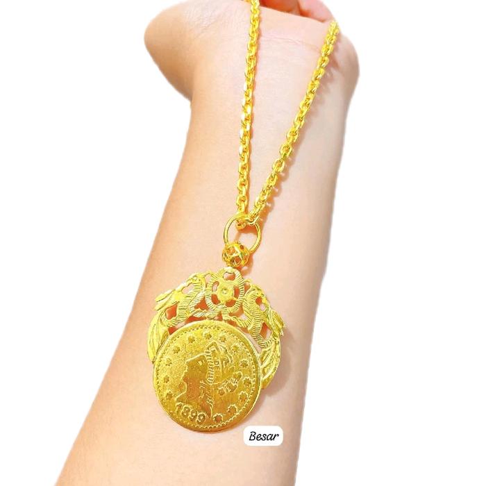 kalung koin/kalung GOLDEN/liontin koin wanita elegan awet dan tahan lama