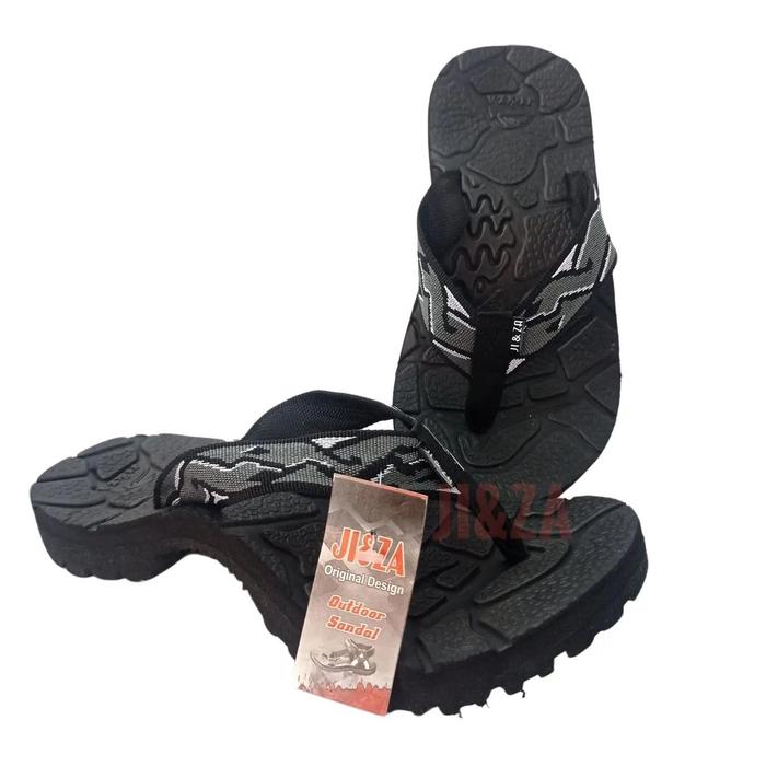 Sandal Jepit Premium JI&ZA untuk Pria dan Wanita - Hitam Polos/Batik Abu/Batik Ijo Armi