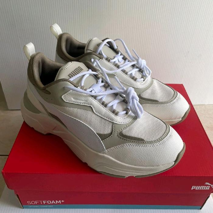 New Puma Cassia Beige / Brown for Unisex  Jaminan 1000% baru dan Ori. Shoes Casual Sport Cewek Wanit
