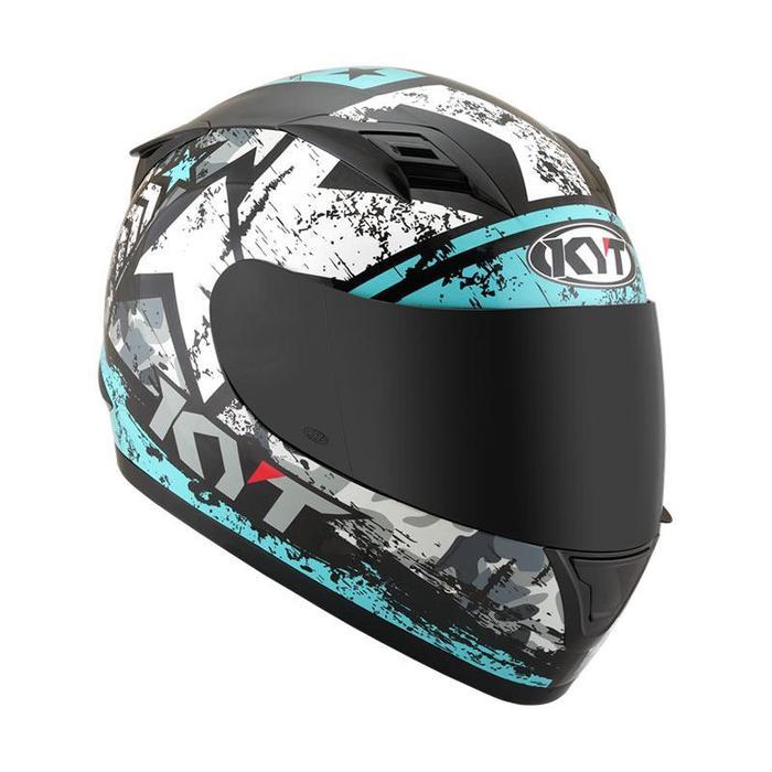 TERJAMIN HELM KYT R10 #3 - BLACK/AQUA BLUE