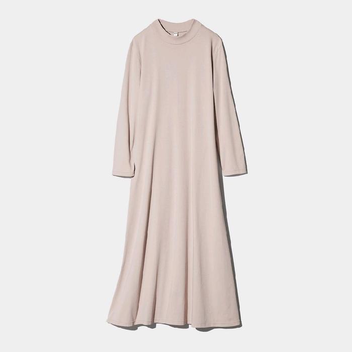 Uniqlo AIRism Katun Gaun Flare Lengan Panjang Dress Original Jastip Wanita Bahan Lembut Teknologi DR