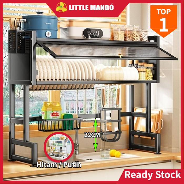 Rak Piring Tertutup Rak Piring Wastafel With Cover Stainless Steel Rak Dapur Rak Piring Gantung Cuc