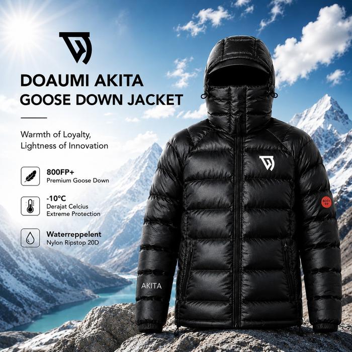 JAKET GUNUNG BULU ANGSA DOAUMI AKITA FULL GOOSE DOWN FP 800+ JACKET WINTER PUFFER JAKET HIKING ULTRA