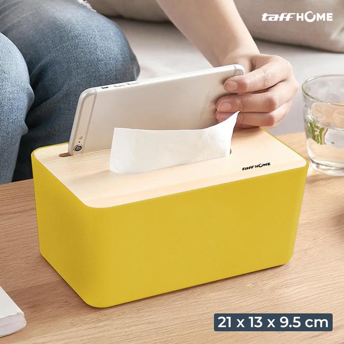 Mutiaramall - Kotak Tisu Kayu | Tissue Box Holder HP | Organizer Meja Rumah