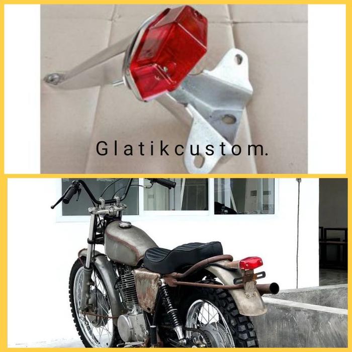 Stoplamp Lampu Belakang Lampu Rem Taillights Custom British Scrambler Trail Vintage Trail Jadul Luca