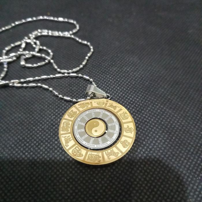 kalung liontin rejeki fengshui pakua ying yang