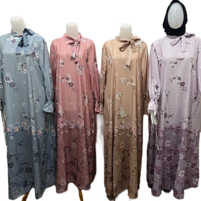 Yuvika - Alika Dress Gamis Silk Premium Motif Wanita
