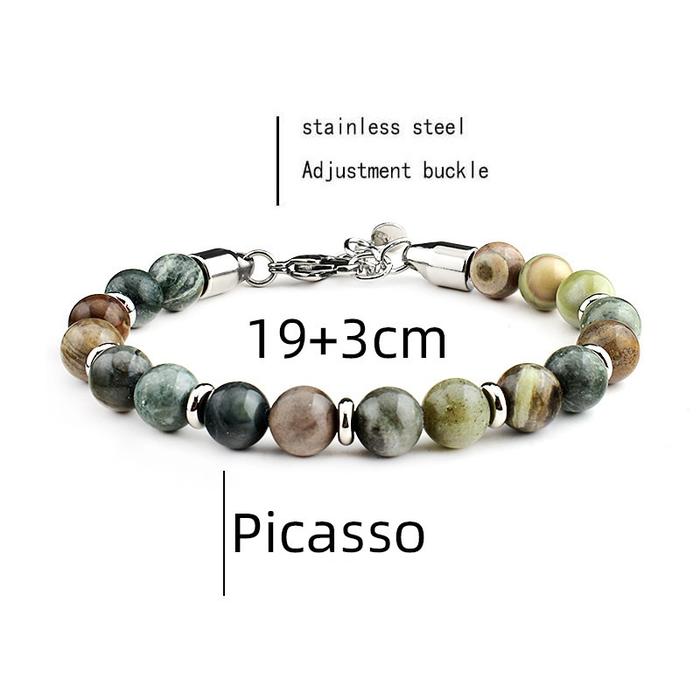 FEDD - Spacer Picasso Stone Bracelet Adjustable Gelang Pria Batu Stainless Steel Fashion Hype Anti K