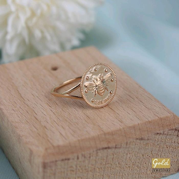 Cincin emas kuning 700  16k - XII720032100 - model coin dollar / koin dolar