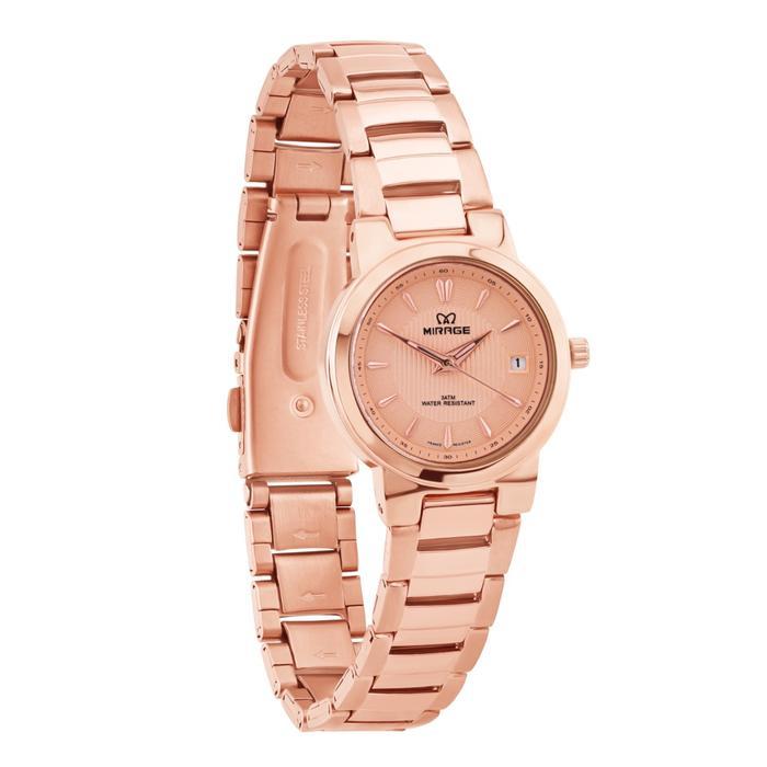 Mirage Watch - Jam Tangan Wanita Mewah Rose Gold Elegant Anti Air Analog Stainless Bergaransi 8819 /