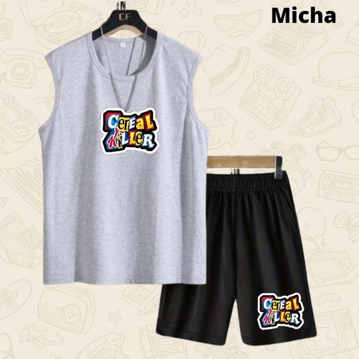 SETELAN SINGLET/SETELAN TANKTOP/SETELAN KEKINIAN/SETELAN BAGUS/SETELAN TERBARU/SETELAN PRIA/SETELAN
