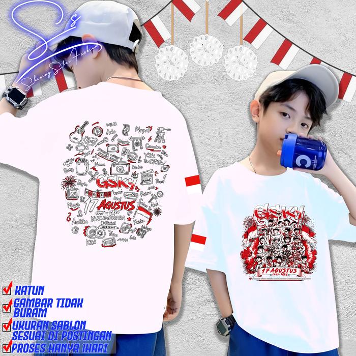 Terbaru Kaos anak GSKY GWSM Kusumawara Y2K Crew Srotop TV T-Shirt Merchandise Original Garuda Wisnu